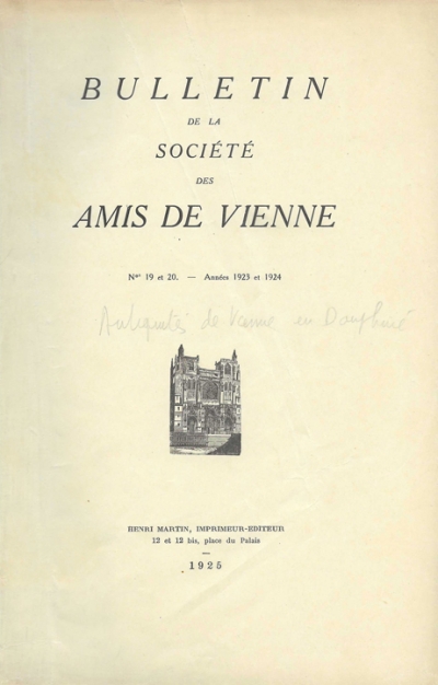 Bulletin des Amis de Vienne N° 19-20 de 1923-24