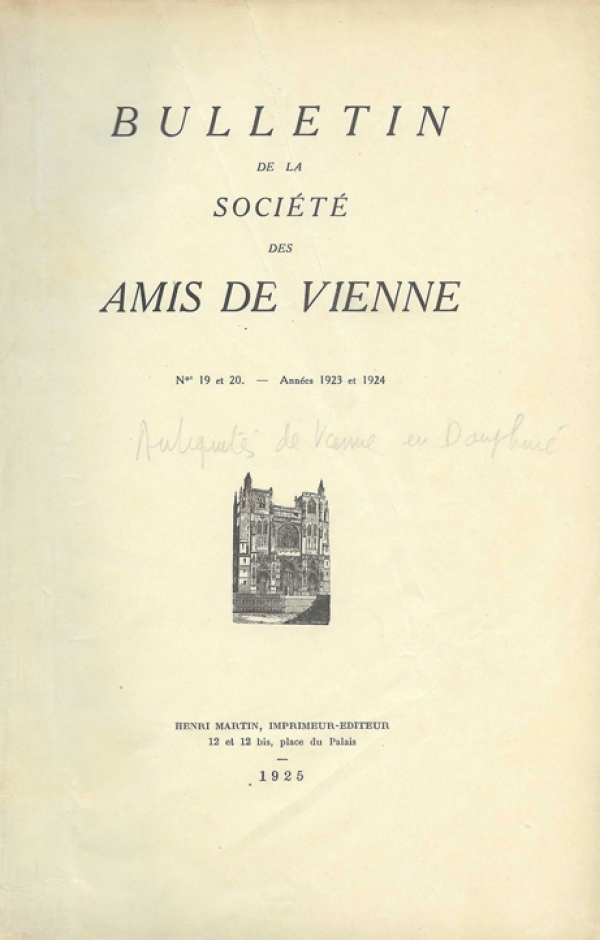 Bulletin des Amis de Vienne N° 19-20 de 1923-24