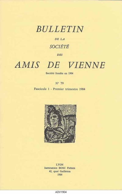 Bulletin des Amis de Vienne 1984, fascicule 1