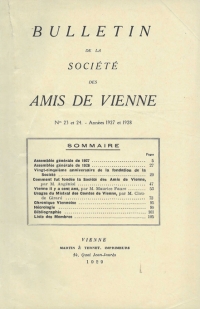 Bulletin des Amis de Vienne N° 23-24 de 1927-28