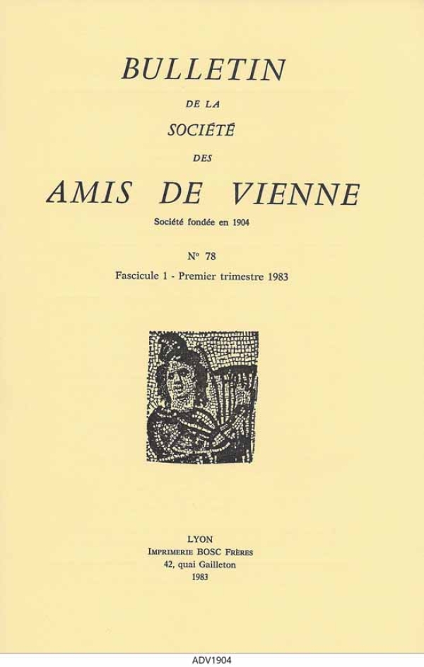 Bulletin des Amis de Vienne 1983, fascicule 1