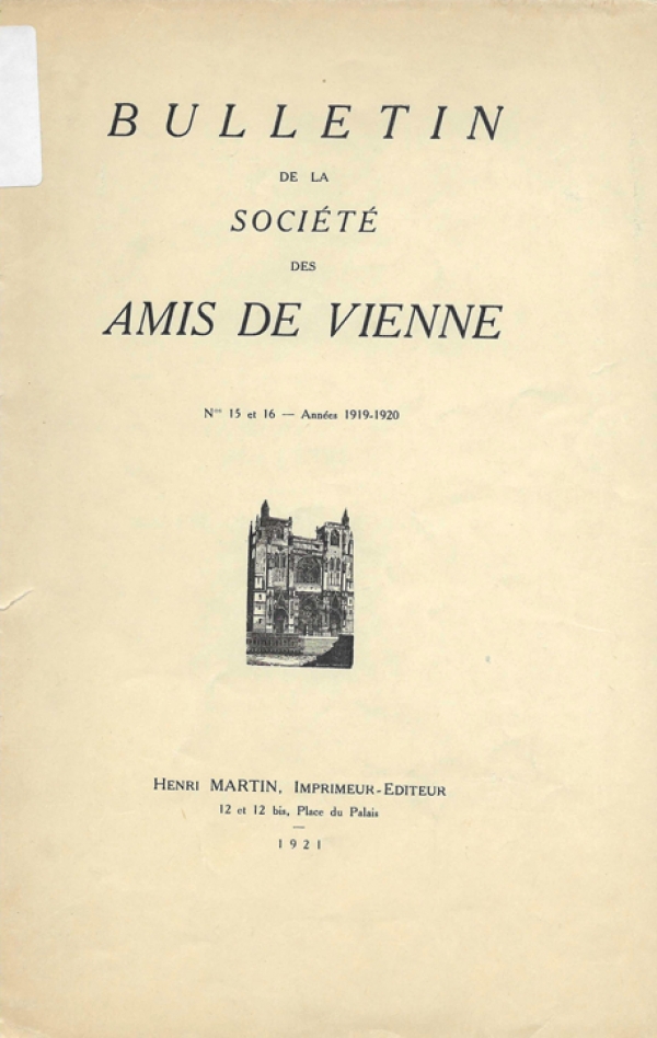 Bulletin des Amis de Vienne n° 15-16 de 1919-1920