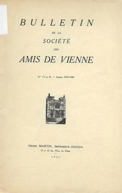 Bulletin des Amis de Vienne n° 15-16 de 1919-1920