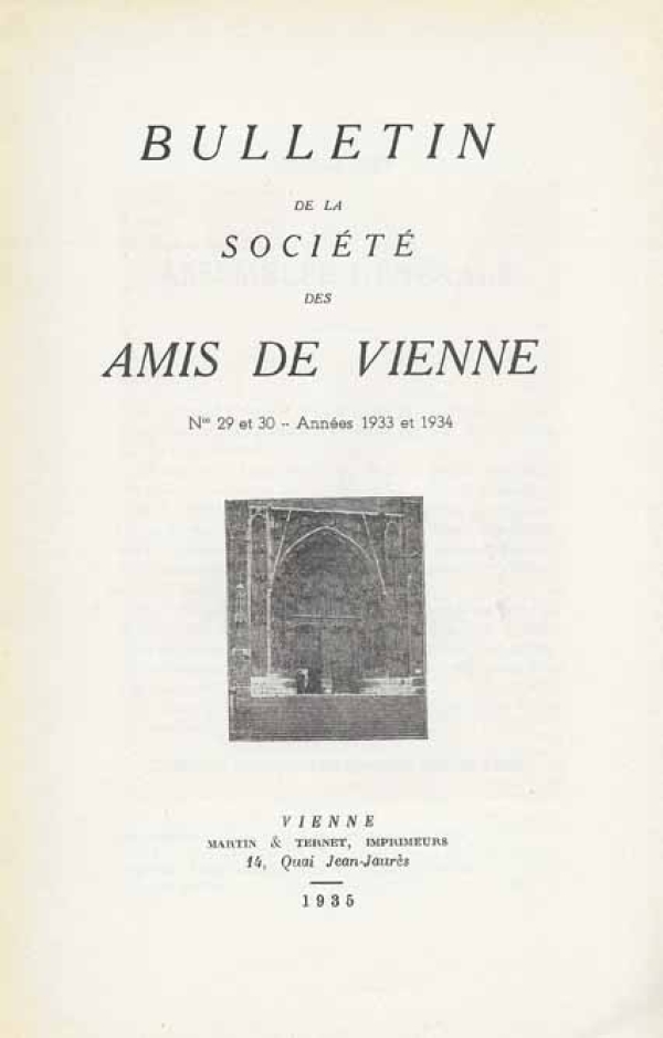 Bulletin des Amis de Vienne n° 29-30 de 1933-34