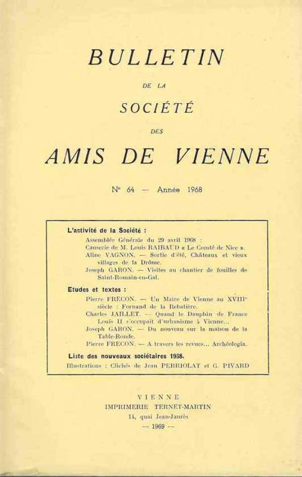 Bulletin des Amis de Vienne n° 64 de 1968