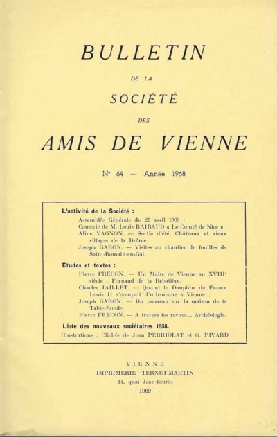 Bulletin des Amis de Vienne n° 64 de 1968