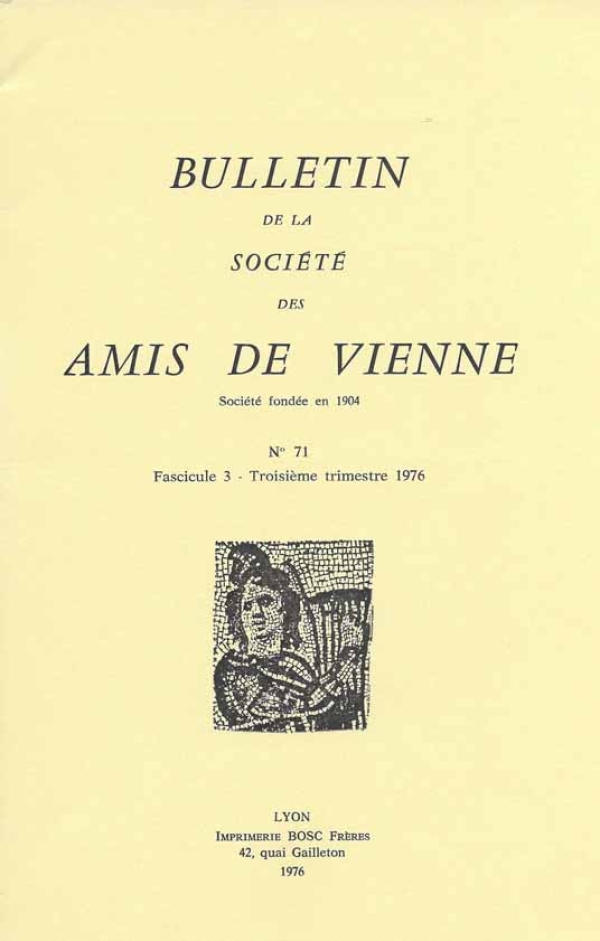 Bulletin des Amis de Vienne 1976, fascicule 3