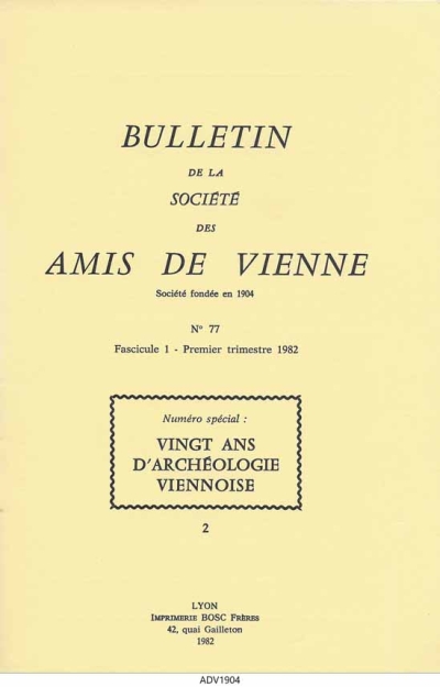 Bulletin des Amis de Vienne 1982, fascicule 1