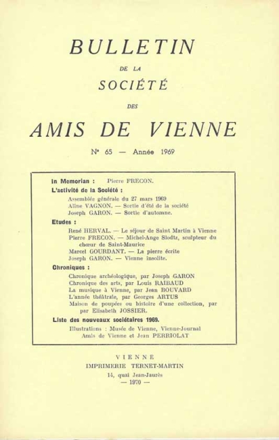 Bulletin des Amis de Vienne n° 65 de 1969