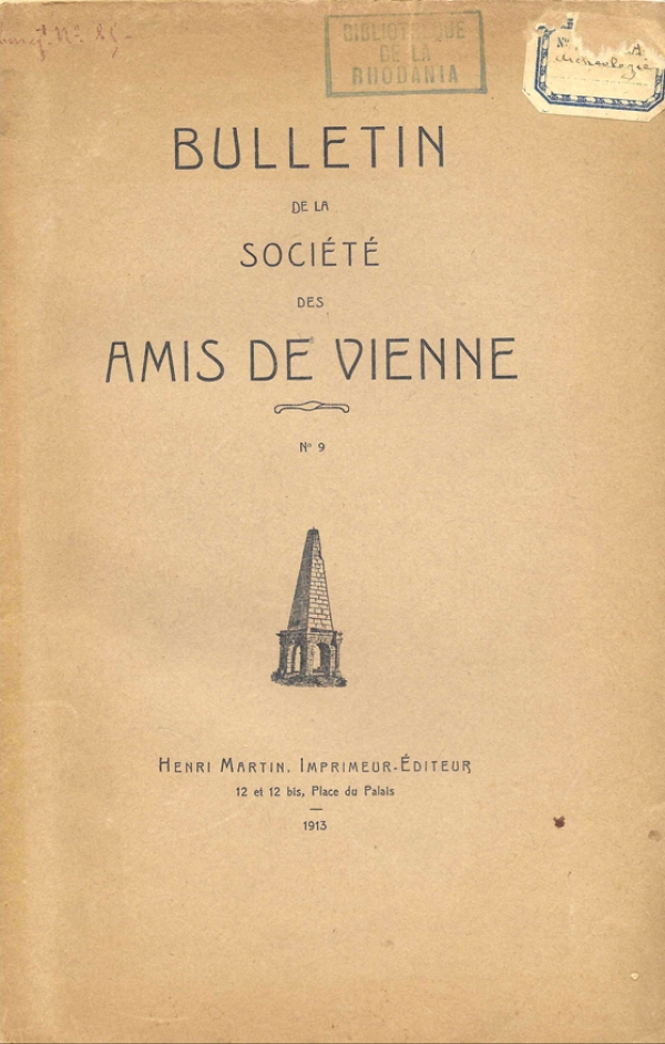 Bulletin des Amis de Vienne n° 9 de 1913