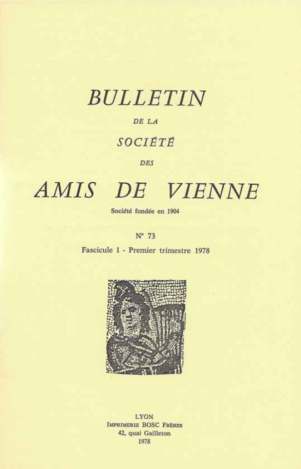 Bulletin des Amis de Vienne 1978, fascicule 1