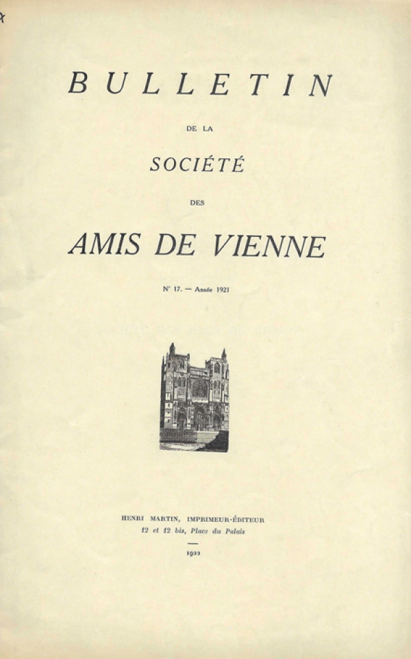 Bulletin des Amis de Vienne N° 17 de 1921