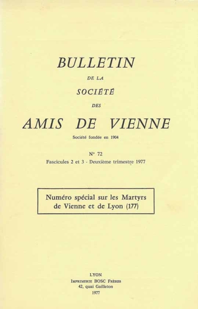 Bulletin des Amis de Vienne 1977, fascicule 2-3